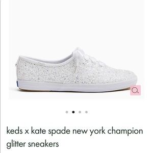 Kate spade x Keds sparkle white sneakers (size 9)